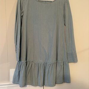 Zara Ruffled Tiered Blue Mini Dress